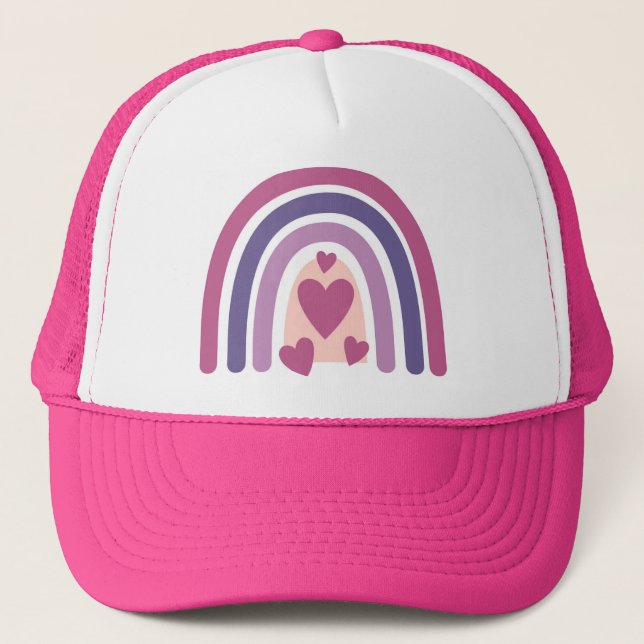 Gorra De Camionero Arcoiris Y Corazón (Anverso)