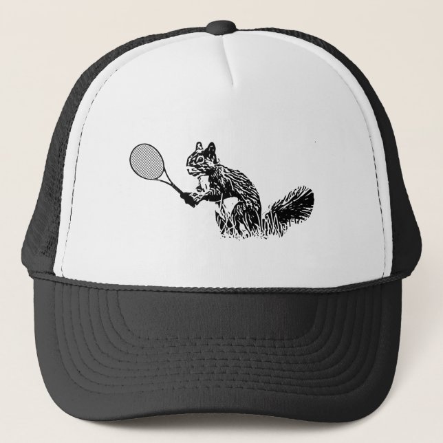 Gorra De Camionero Ardilla con racquet de tenis (Anverso)