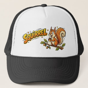Gorra De Camionero Ardilla Divertida Cerebro ADHD Cómic Caricatura