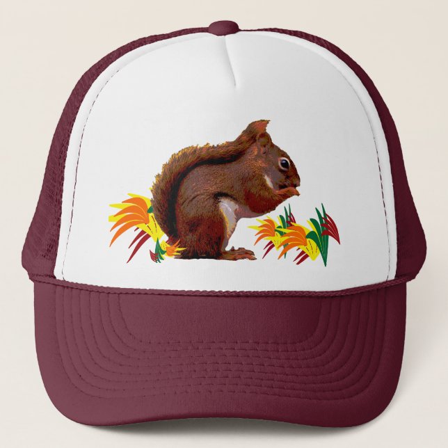 Gorra De Camionero Ardilla roja en otoño (Anverso)