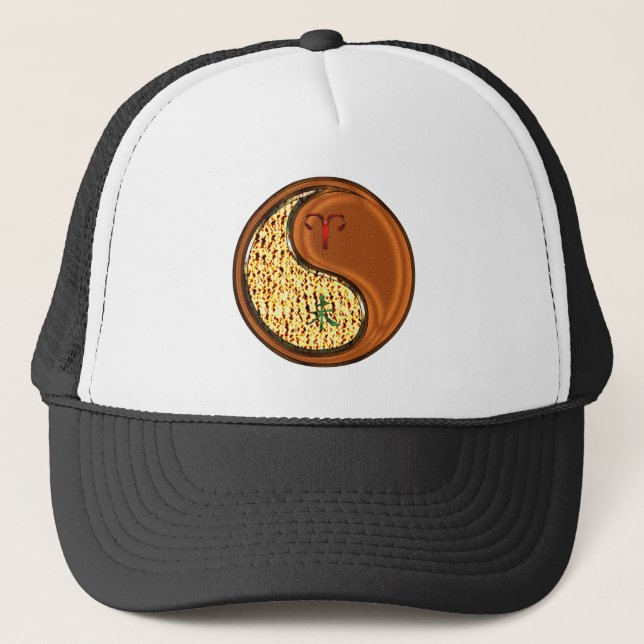 Gorra De Camionero Aries y Cabra de Madera (Anverso)