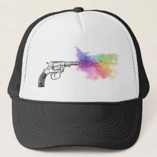 Gorra De Camionero arma del smokin del amor: arco iris: