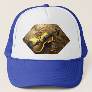 Gorra De Camionero Armonía Dorada: Violin vintage en notas brillantes