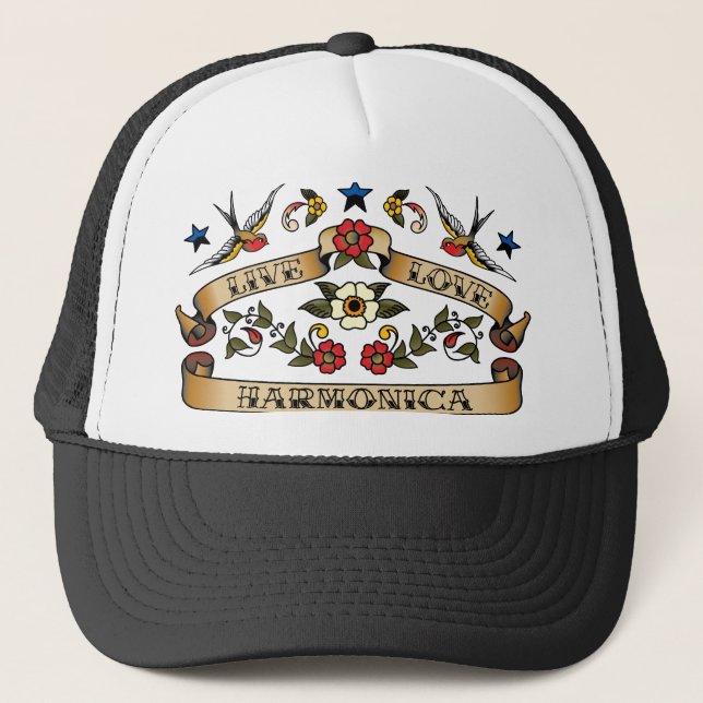Gorra De Camionero Armónica viva del amor (Anverso)