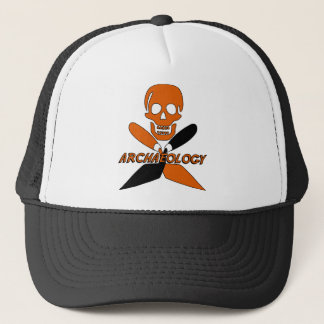Gorra De Camionero Arqueología de los trowels de cráneo y cruzados