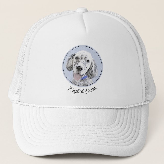 Gorra De Camionero Arreglo de inglés azul Belton Pintura de perro (Anverso)