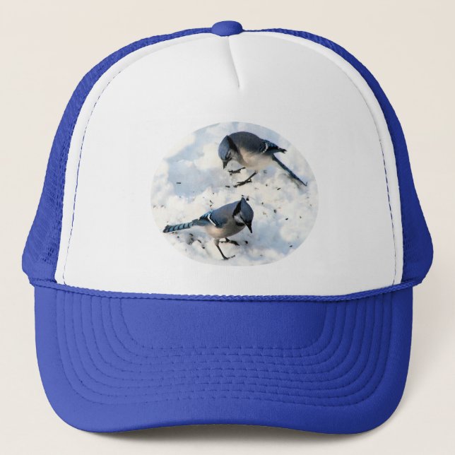 Gorra De Camionero Arrendajos azules en nieve (Anverso)
