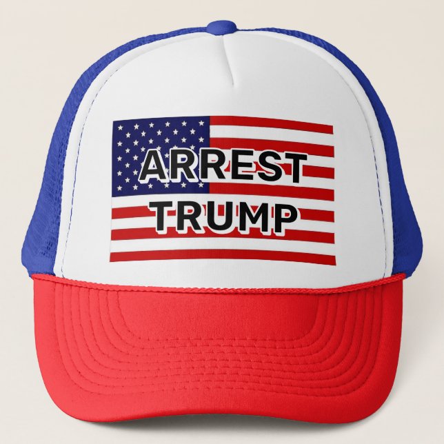 Gorra De Camionero ARREST TRUMP ( puede cambiar las palabras ) (Anverso)