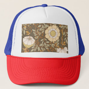 Gorra De Camionero Art Nouveau: Vintage floral decorativo.