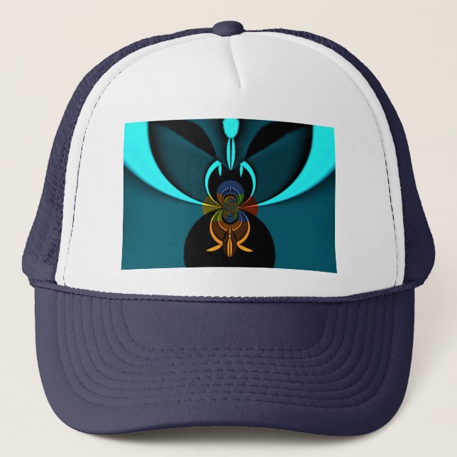 Gorra De Camionero Arte abstracto cian (Anverso)
