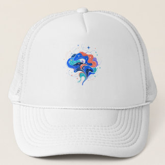 Gorra De Camionero Arte abstracto de forma cerebral neurodivergente m