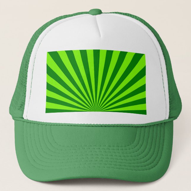 Gorra De Camionero Arte abstracto de rayas verdes y cariñosas (Anverso)
