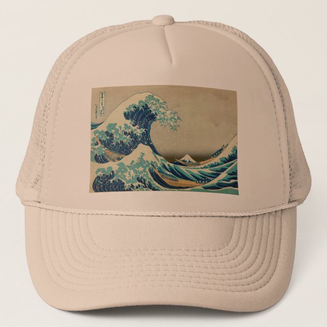 Gorra De Camionero Arte asiático - la gran onda de Kanagawa (Anverso)