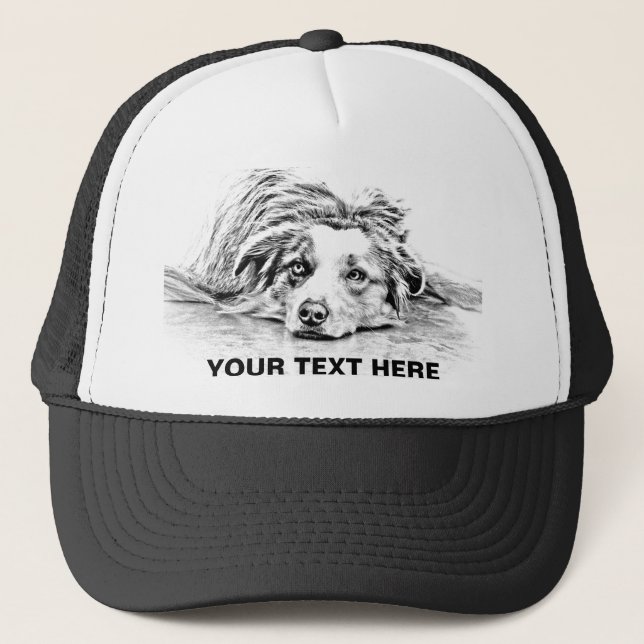 Gorra De Camionero Arte australiano del perro de pastor (Anverso)