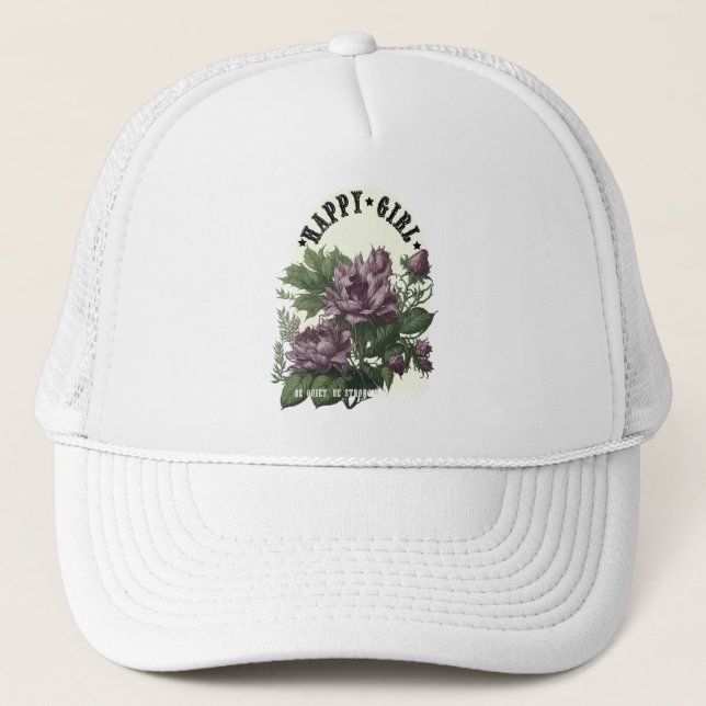 Gorra De Camionero Arte botánico con cita. (Anverso)
