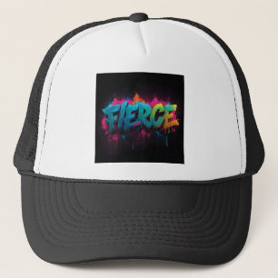 Gorra De Camionero Arte callejero digital dinámico con la palabra "fe