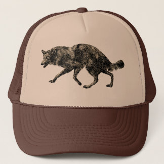 Gorra De Camionero Arte canino M.E. Lloyd Cap del vintage del lupus