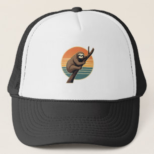 Gorra De Camionero Arte colgante vectorial vintage puesta de sol de p