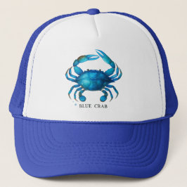 Gorra De Camionero Arte de acuarela de cangrejo azul - Vida marina co