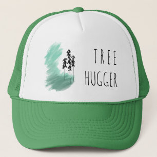 Gorra De Camionero arte de árbol verde escandinavo simple moderno men