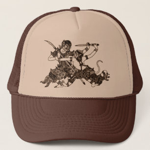 GORRA DE CAMIONERO ARTE DE ASIA DEL SUR QUE LUCHA A DIOSES DE HANUMAN