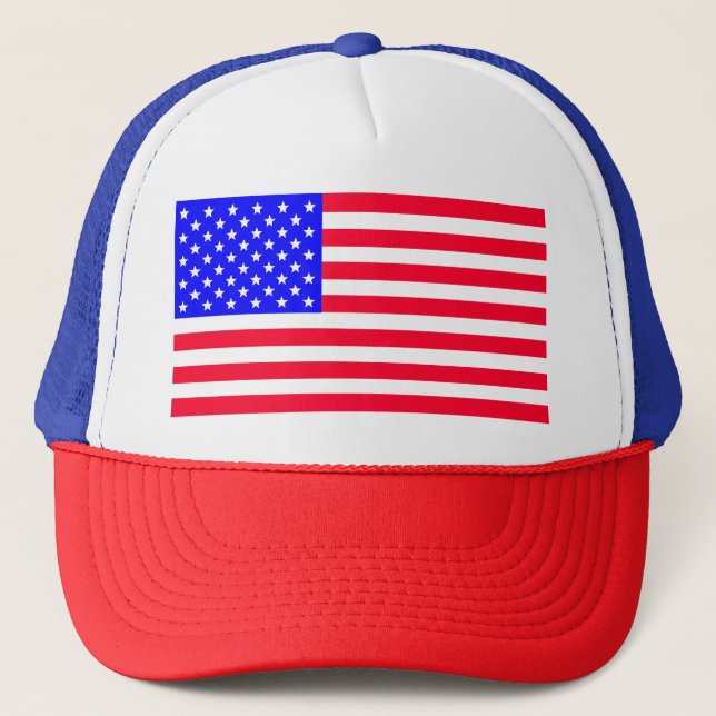 Gorra De Camionero Arte de Bandera Americana de Estados Unidos (Anverso)