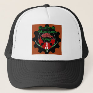 Gorra De Camionero Arte de Bandera de Mariposa de Kenia - Patriótico
