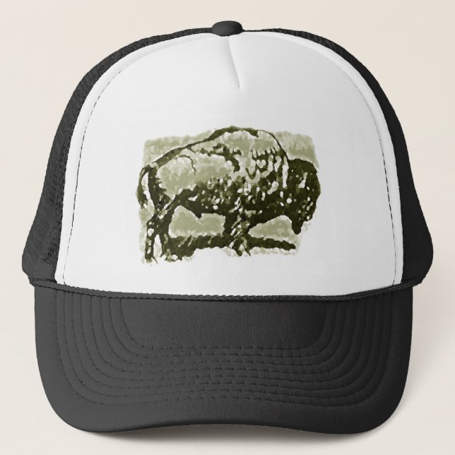 Gorra De Camionero Arte de búfalo (Anverso)