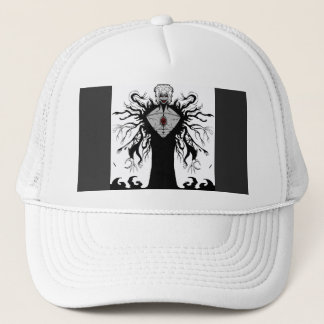 Gorra De Camionero Arte de Fantasía Anime Oscura Cuervo y Demonio