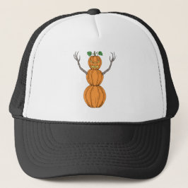 Gorra De Camionero Arte de Halloween del hombre de calabaza