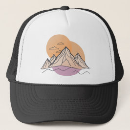 Gorra De Camionero Arte de la línea de montaña