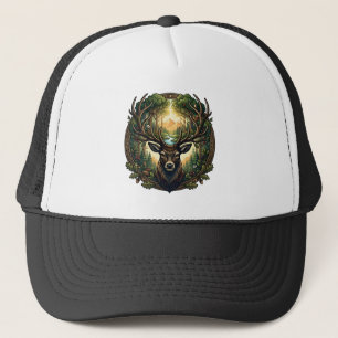 Gorra De Camionero Arte de la Naturaleza Ciervo del Bosque Majestuoso