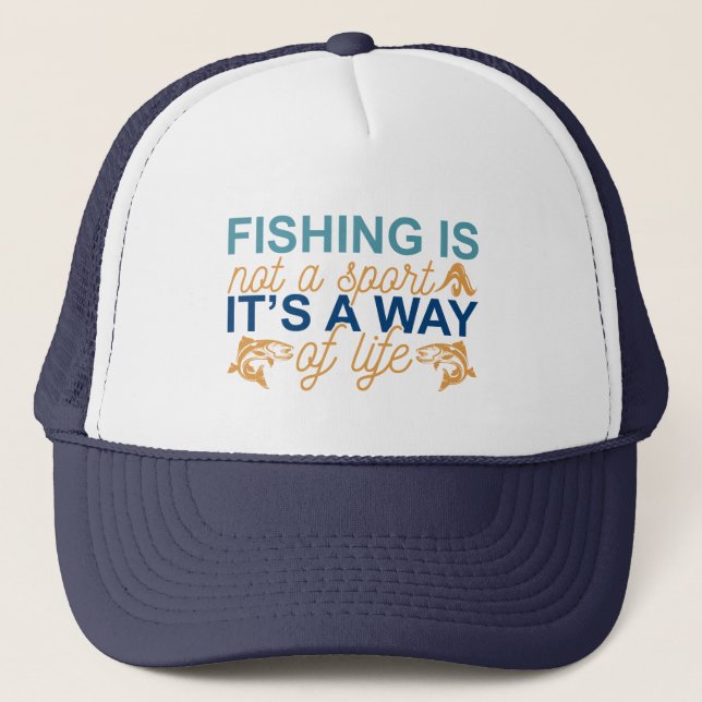 Gorra De Camionero arte de la vida de pesca divertida (Anverso)