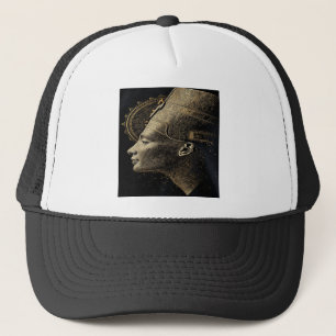 Gorra De Camionero Arte de línea de silueta moderna de Nefertiti