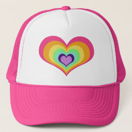 Gorra De Camionero Arte de los corazones del arco iris