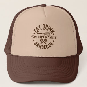 Gorra De Camionero Arte de palabras de BBQ de Abuelo Cool 