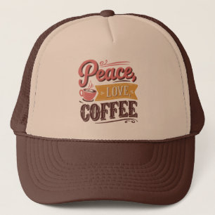 Gorra De Camionero arte de palabras de café retro genial
