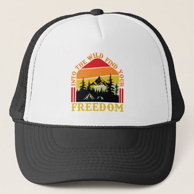 Gorra De Camionero Arte de palabras de Camping Cool  (Anverso)