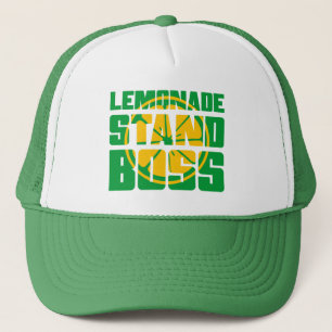 Gorra De Camionero arte de palabras del jefe del stand de limonadas