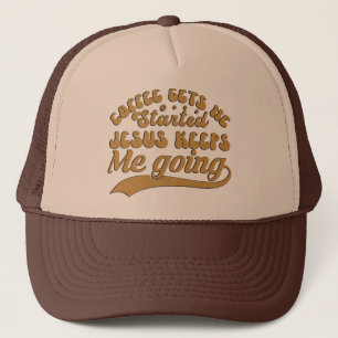 Gorra De Camionero Arte de palabras divertidas de Jesús café