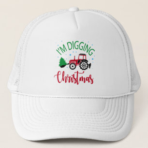 Gorra De Camionero Arte de palabras divertidas de Navidad excavando