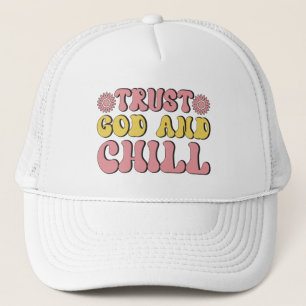Gorra De Camionero Arte de palabras inspiradoras confiar en Dios fres