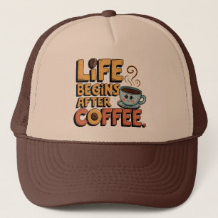 Gorra De Camionero Arte de palabras retro genial café