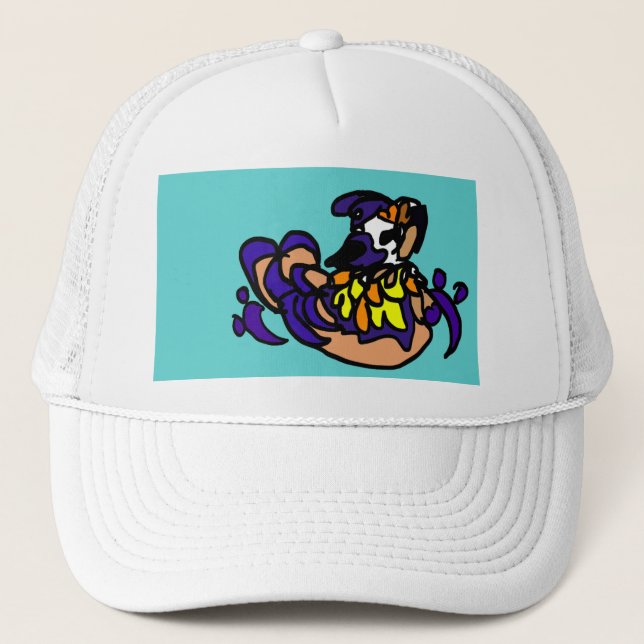 Gorra De Camionero arte de pato mandarín (Anverso)