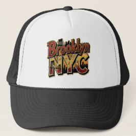 Gorra De Camionero Arte de pegatina vintage del puente de Brooklyn, N