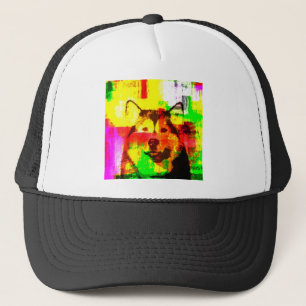 Gorra De Camionero Arte de perros Husky Siberiano