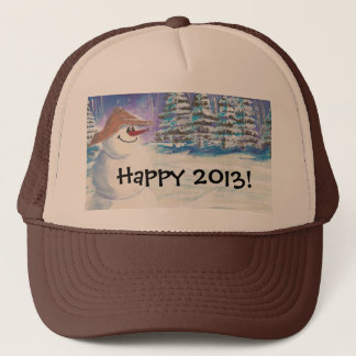Gorra De Camionero Arte de Snowman en Año Nuevo 2013