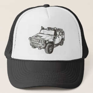 Gorra De Camionero Arte del camión de Hummer