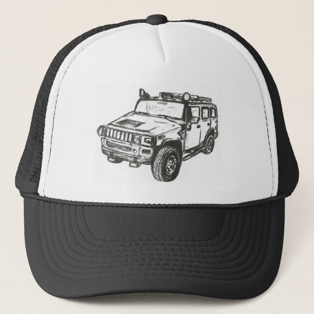 Gorra De Camionero Arte del camión de Hummer (Anverso)