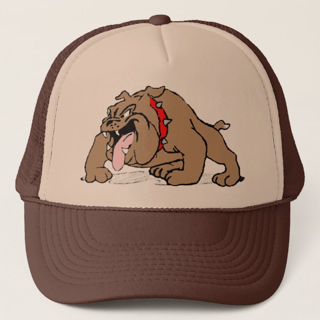 Gorra De Camionero Arte del dibujo animado del bulldog (Anverso)